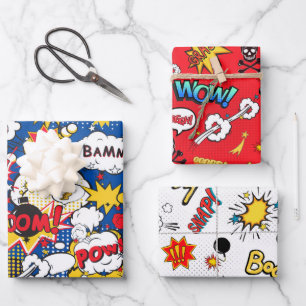 Comic-Sprechblasen Geschenkpapier Set