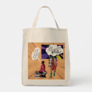Comic-Stil Horsey Antik große Tasche