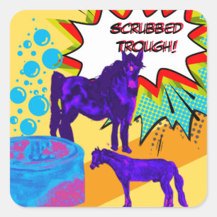 Comic-Stil Quadratischer Aufkleber