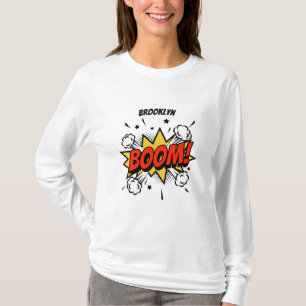 Comic-Stil Spaß Boom-Typografie Pop Art T-Shirt