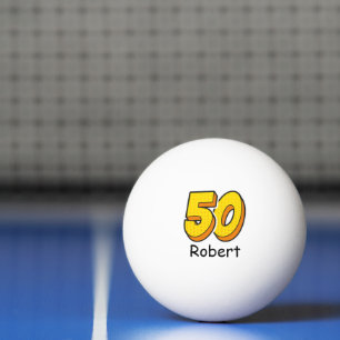Comic Style 50. Geburtstag Golfer Geschenk - Funny Tischtennisball