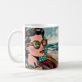 Comic Style Art | Frau Watching Hula Dancer Kaffeetasse