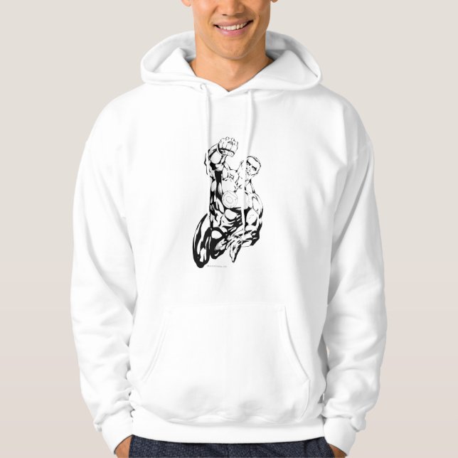 Comic Style - Aufblasen, Schwarz und Weiß Hoodie (Vorderseite)