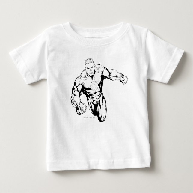 Comic Style - Grüne Laterne, Schwarz und Weiß Baby T-shirt (Vorderseite)