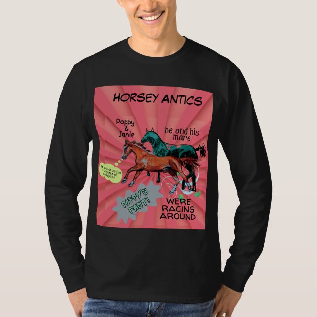 Comic Style Horsey Antics T - Shirt (Vorderseite)