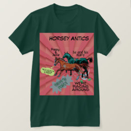 Comic Style Horsey Antics T - Shirt