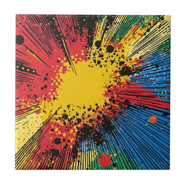 Comic Style Pop Art Explosion (10) Fliese (Vorderseite)