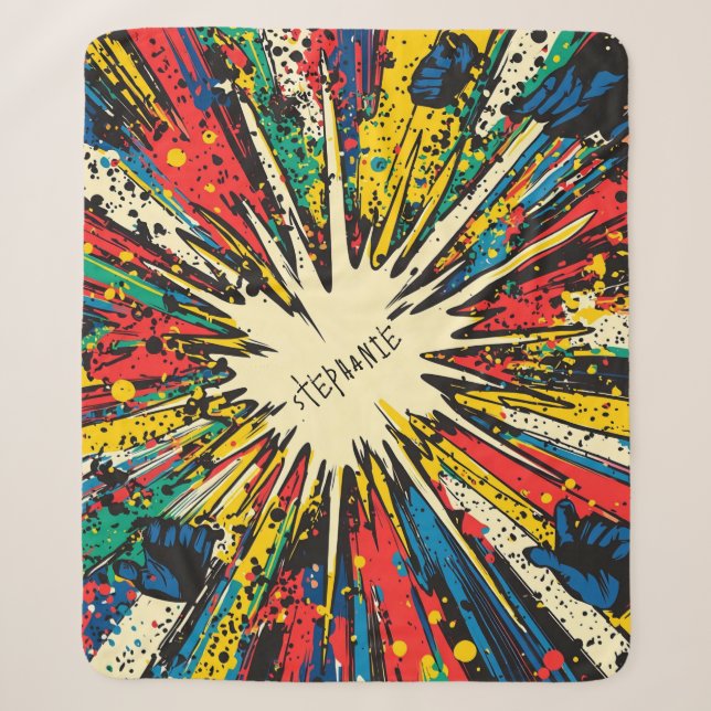 Comic Style Pop Art Explosion (2) Sherpadecke (Vorderseite)