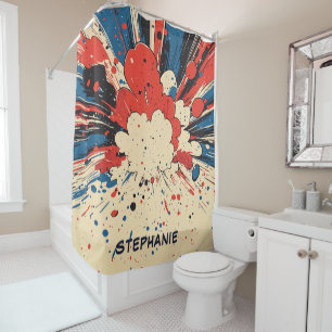 Comic Style Pop Art Explosion (4) Duschvorhang
