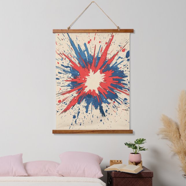 Comic Style Pop Art Explosion (5) Wandteppich Mit Holzrahmen (Schlafzimmer)