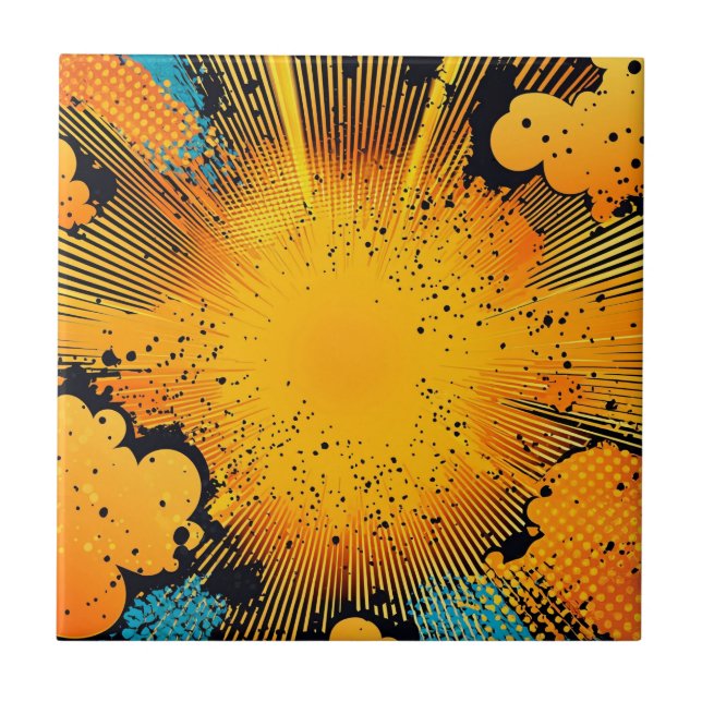 Comic Style Pop Art Explosion (8) Fliese (Vorderseite)