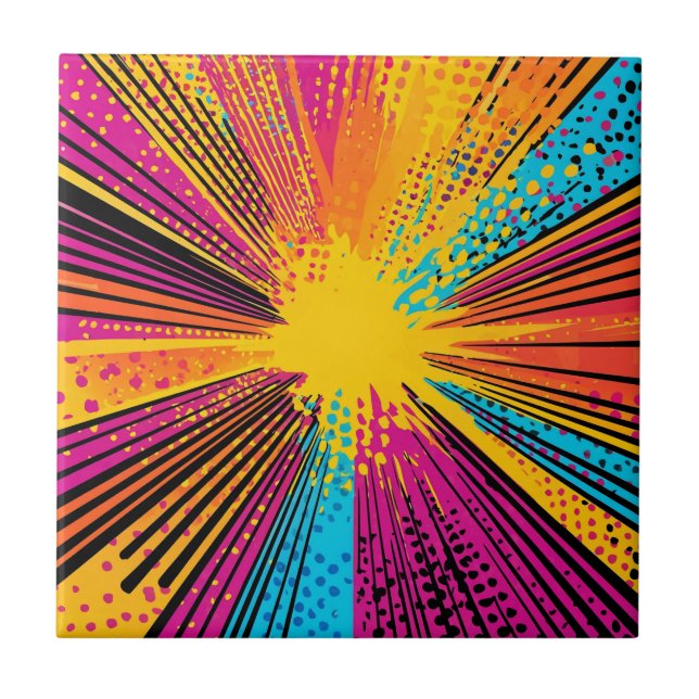 Comic Style Pop Art Explosion (9) Fliese (Vorderseite)