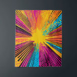 Comic Style Pop Art Explosion (9) Wandteppich<br><div class="desc">Dieses Kunstwerk, das von der klassischen Pop-Kunst inspiriert und dynamische Explosionswerk im Stil eines Comic mit kräftigen Brisen, halben Punkten und explosiver Energie in lebhaften Blau-, Gelb-, lila-Rosa- und Schwarztönen besticht, zeichnet das Retro-Comic mit einer modernen Drehung aus. Ideal für lustige, energetische Themen, die Aufmerksamkeit und Nostalgie erfordern.</div>