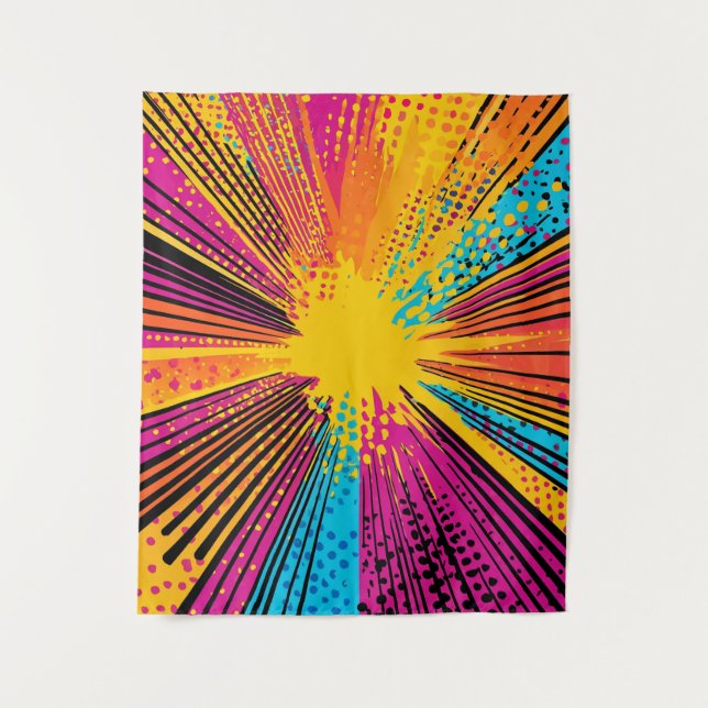 Comic Style Pop Art Explosion (9) Wandteppich (Vorderseite)