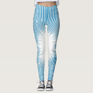 Comic Style Pop Art Explosion - Blau und Weiß Leggings