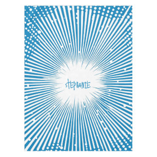 Comic Style Pop Art Explosion - Blau und Weiß Tischdecke