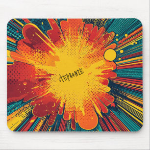 Comic Style Pop Art Explosion Mousepad