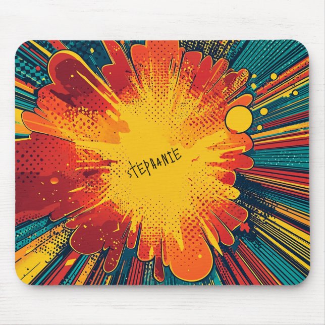 Comic Style Pop Art Explosion Mousepad (Vorne)