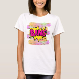 Comic Style Pop Art Retro Gelb Hot Pink BANG T-S T-Shirt