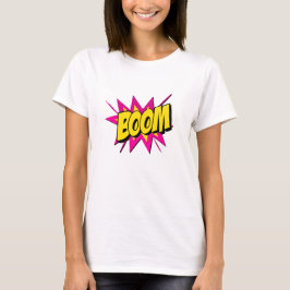 Comic Style Pop Art Retro Gelb Hot Pink BOOM T-Shirt