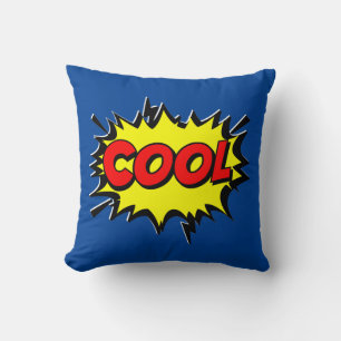 Comic Style Pop Art Retro Gelb Rot Blau COOL Kissen
