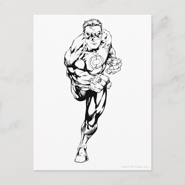 Comic Style - Running, Schwarz und Weiß Postkarte (Vorderseite)