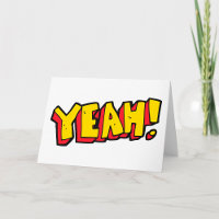 Comic Style Yeah Text Graphic in Bold Yellow