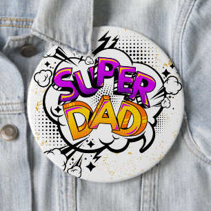 Comic Super Vater Colossal 6" rund Button