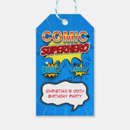 Comic Superhero 00. Geburtstagsparty Danke Geschenkanhänger