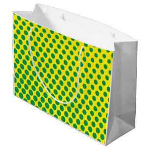 Comic Superhero Dots Green Yellow Farbenspass Große Geschenktüte