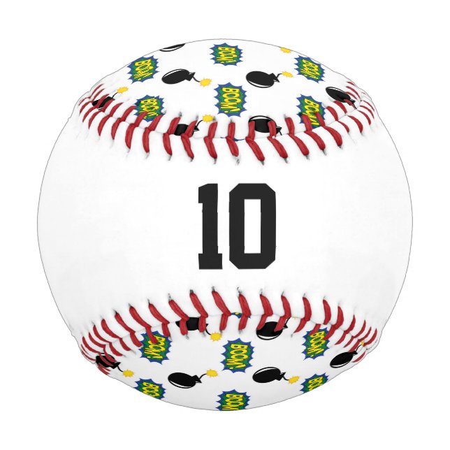 Comic Superhero Sports NUMMER Age Firecracker Baseball (Rückseite)