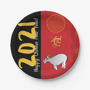 Comic Traditionelles Chinesisches Jahr 2021 PP Pappteller
