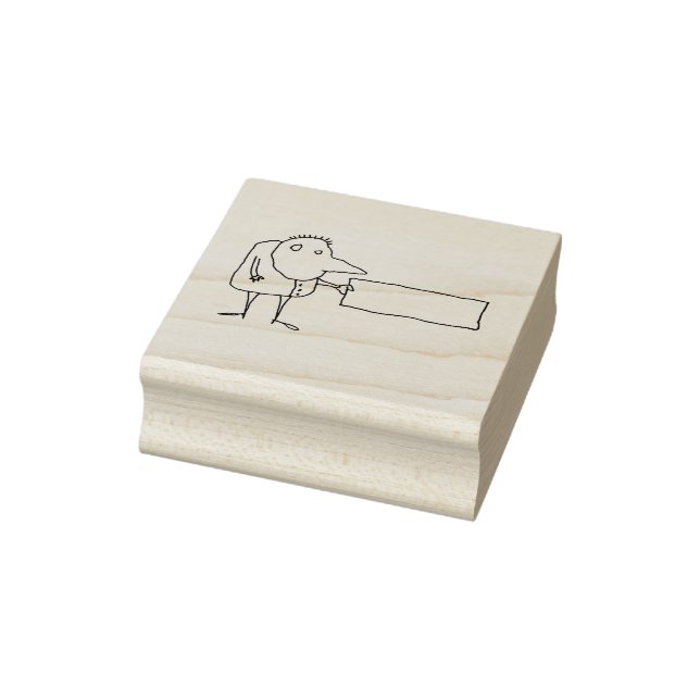 Comic-Typ mit leerem rechteckigen Schild Gummistempel (Stempel)