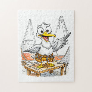 Comic-Vogel-Werftarbeiter Puzzle