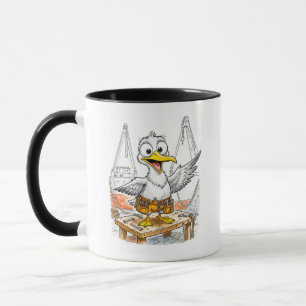 Comic-Vogel-Werftarbeiter Tasse