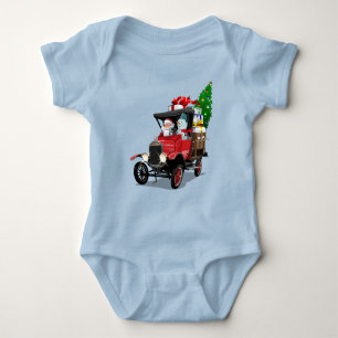 Comic-Weihnachts-LKW Baby Strampler