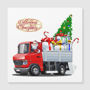 Comic-Weihnachts-LKW Magnetkarte