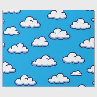 Comic-Wolkenmuster – Nahtloses Himmel-Design Geschenkpapier