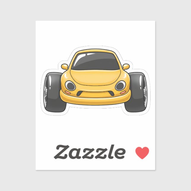 Comic Yellow Toon Auto Aufkleber (Blatt)