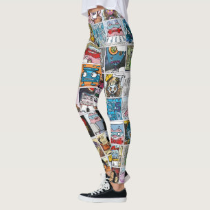 Comic-Zeichen Niedliche farbenfrohe Muster Legging Leggings