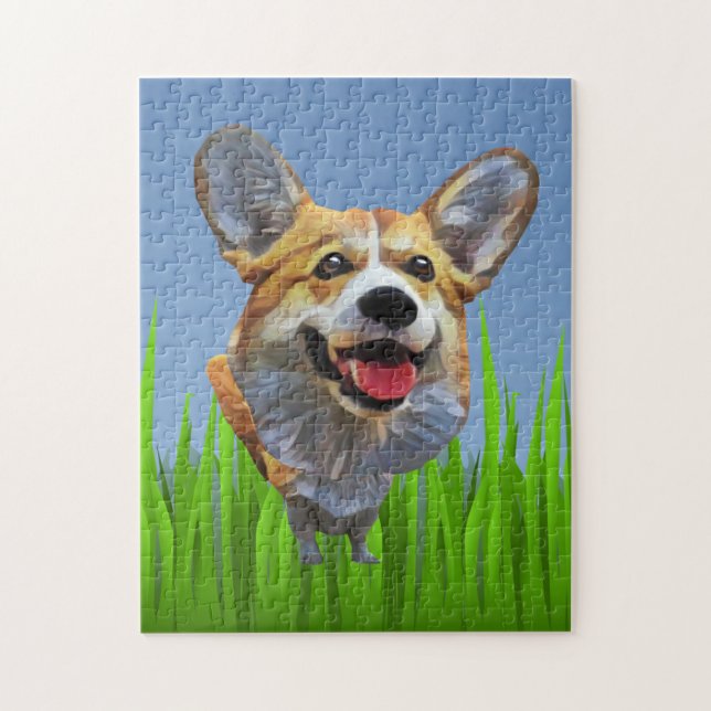 Comical Cartoon Welsh Corgi Dog 252 Stück Puzzle (Vertikal)