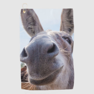 Comical Gray Smiling Donkey Golfhandtuch