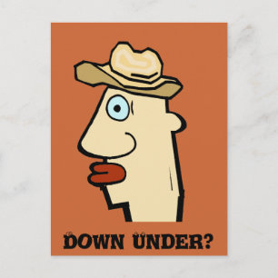 Comical Head Outback Postkarte