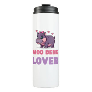 Comical MOO DENG LOVER Wild One Retro Gamer Hippo Thermosbecher