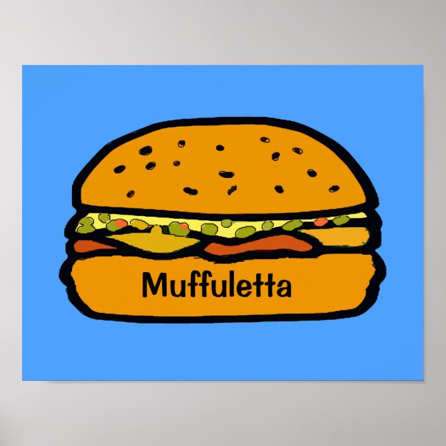 Comical Muffuletta Sandwich Poster (Vorne)