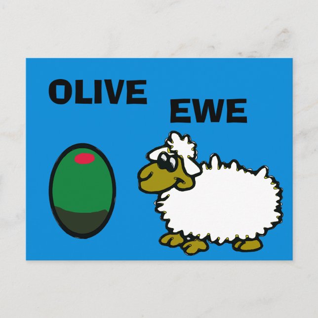 Comical Olive EweCard Postkarte (Vorderseite)