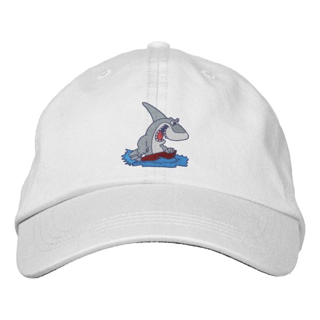 Comical Shark bestickte Cap Baseballkappe (Vorderseite)