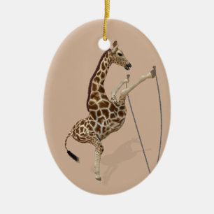Comical Sporty Giraffe Keramikornament