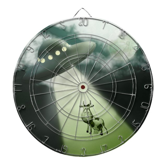 Comical UFO Cow Abduction Dartboard Dartscheibe (vorne)