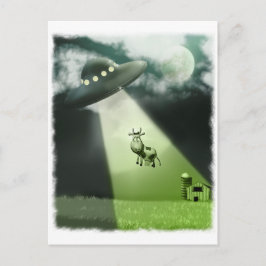 Comical UFO Cow Abduction Postkarte
